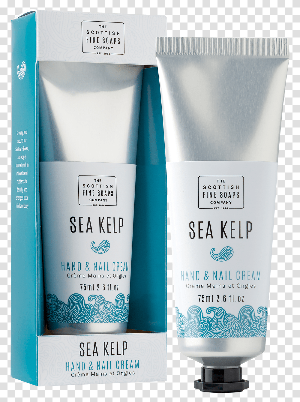 Scottish Fine Soaps Sea Kelp Hand Amp Nail Cream, Bottle, Cosmetics, Liquor, Alcohol Transparent Png