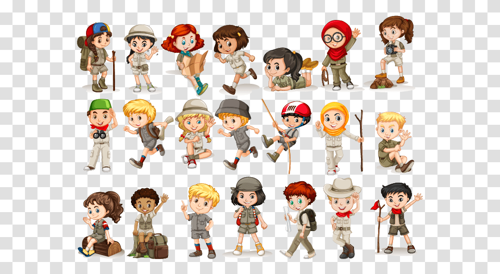 Scouting Camping Illustration Children Royalty Free Boy Scouts Cartoon, Person, Doll, Toy, Performer Transparent Png