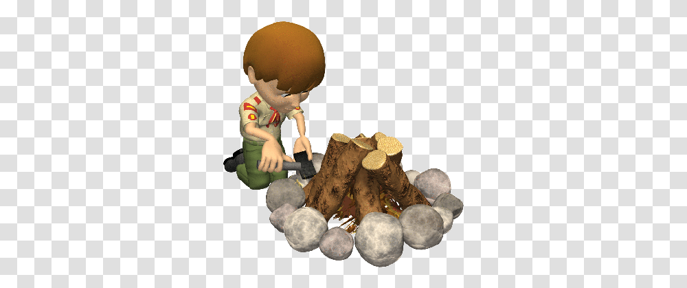Scouts Bsa - Shac Communications Boy Scout Starting A Fire, Figurine, Cork, Toy, Person Transparent Png
