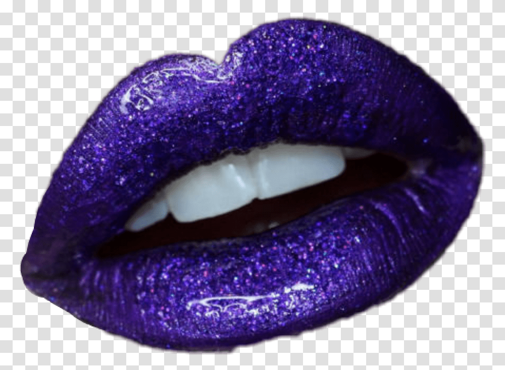 Scpurple Purple Mouth Boca Lip Gloss, Light, Glitter, Teeth Transparent Png