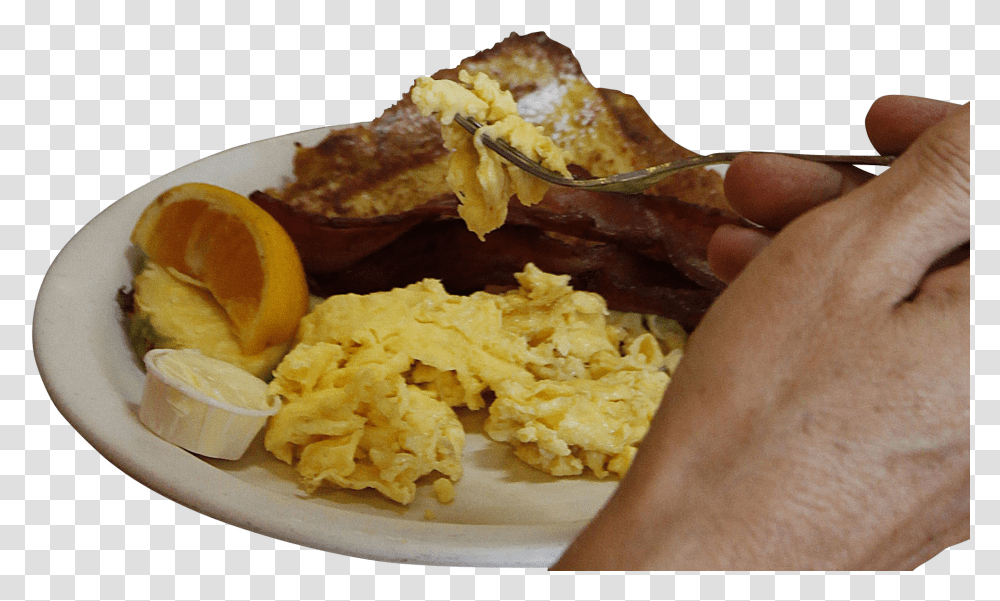 Scrambled Eggs, Person, Human, Food, Bread Transparent Png