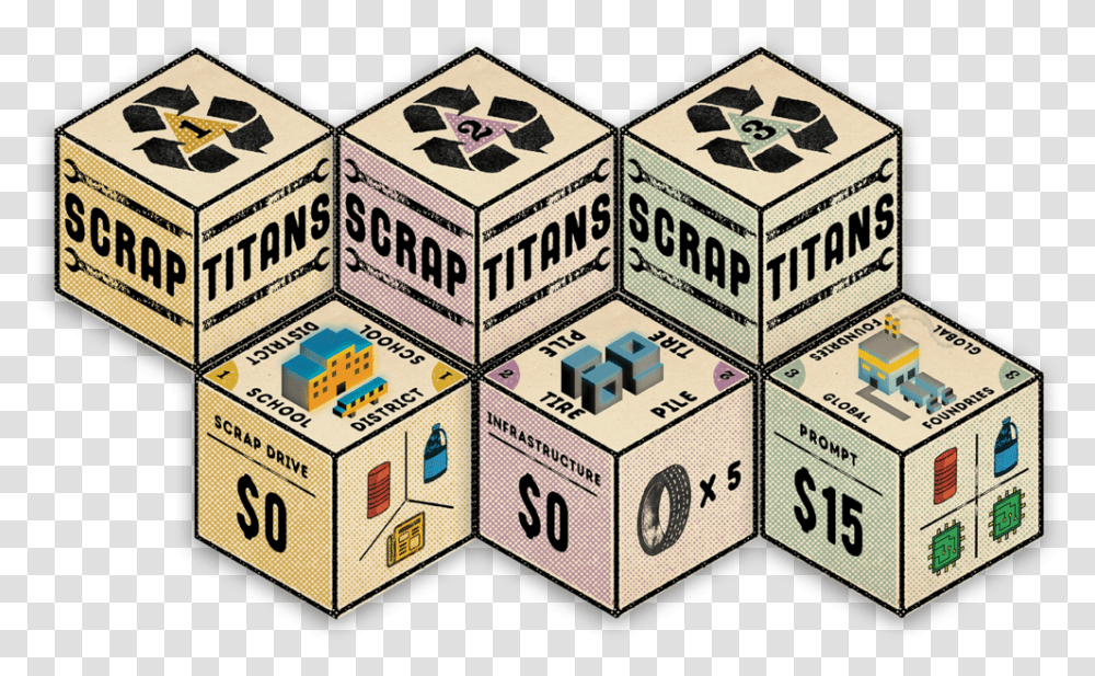 Scrap Titans Arrigames Cardboard Packaging, Text, Paper, Box, Carton Transparent Png