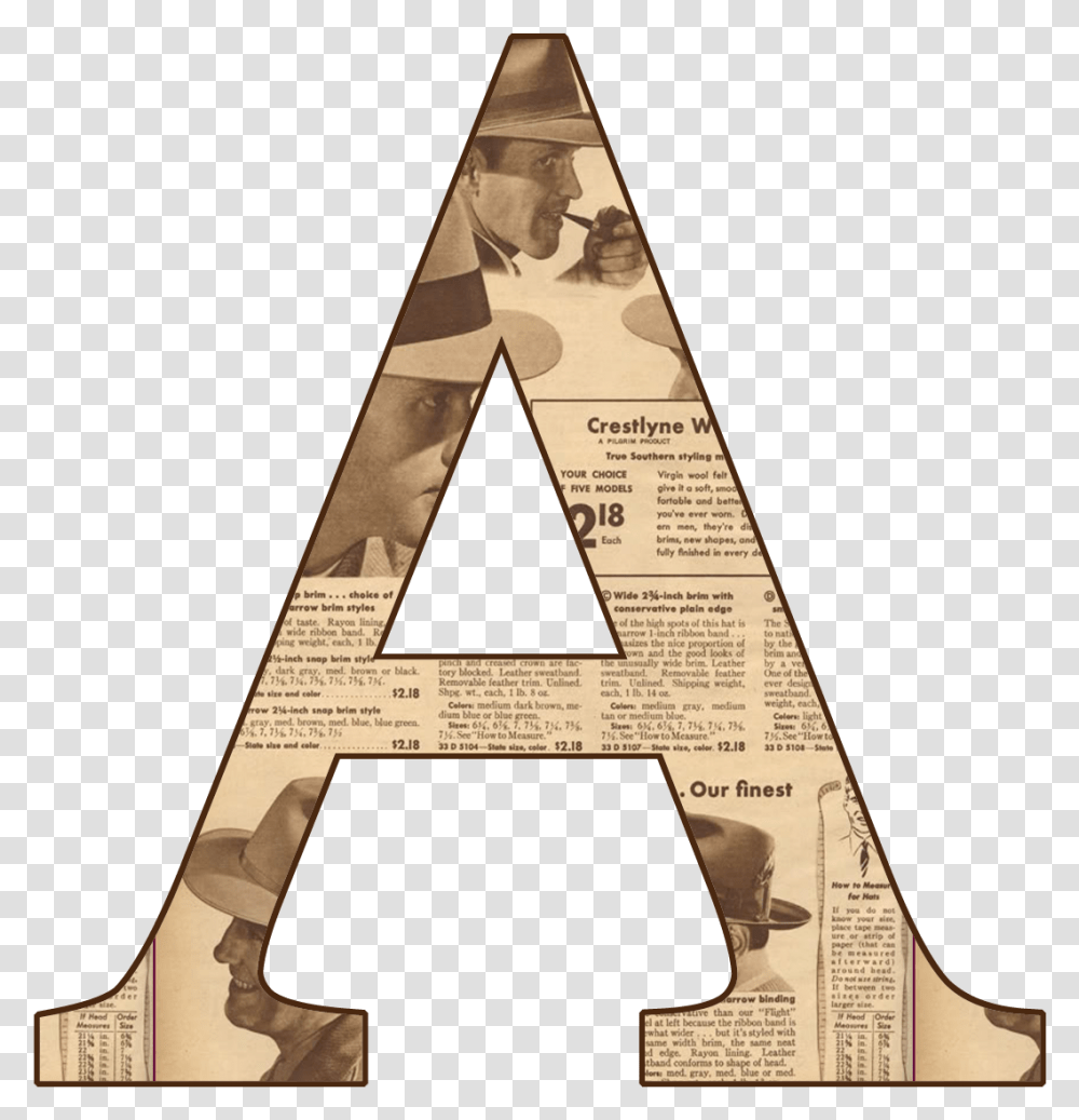 Scrapbook Alphabet Letras De Periodico, Triangle Transparent Png