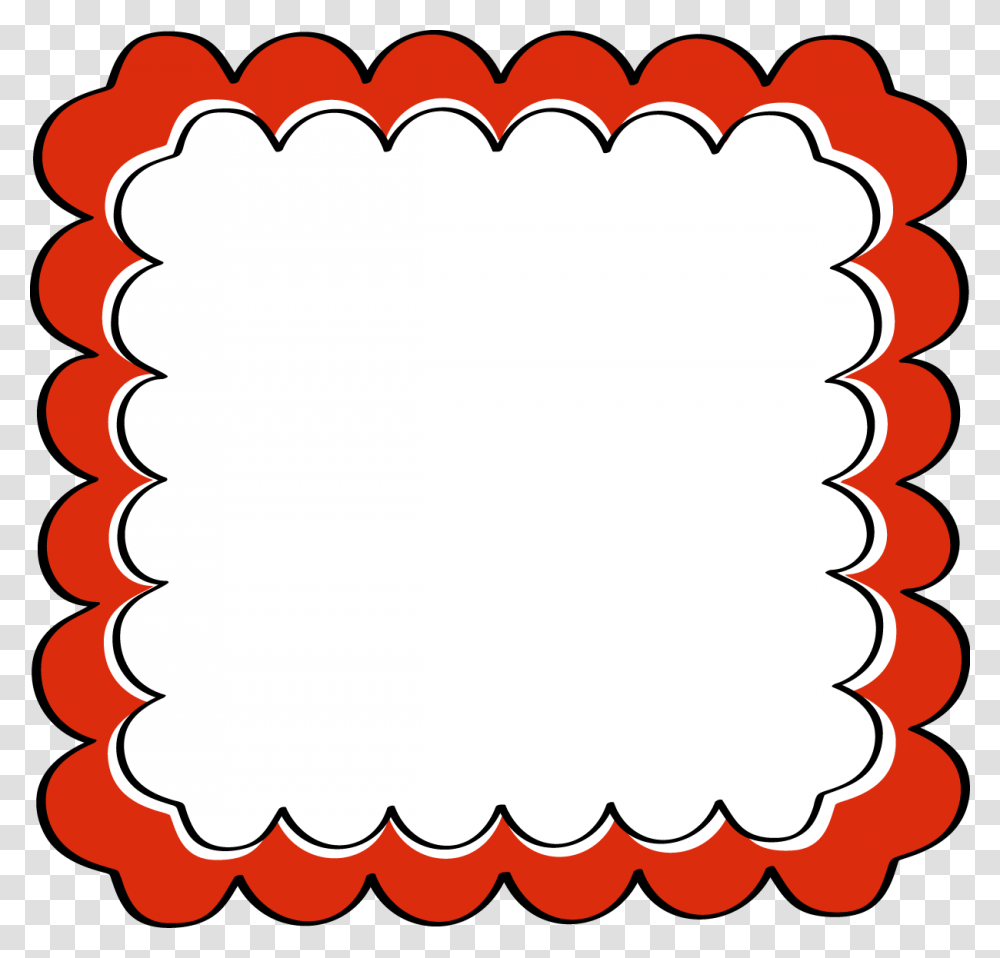 Scrapbook Frames And Borders Red Scalloped Frame, Label, Oval, Pattern Transparent Png