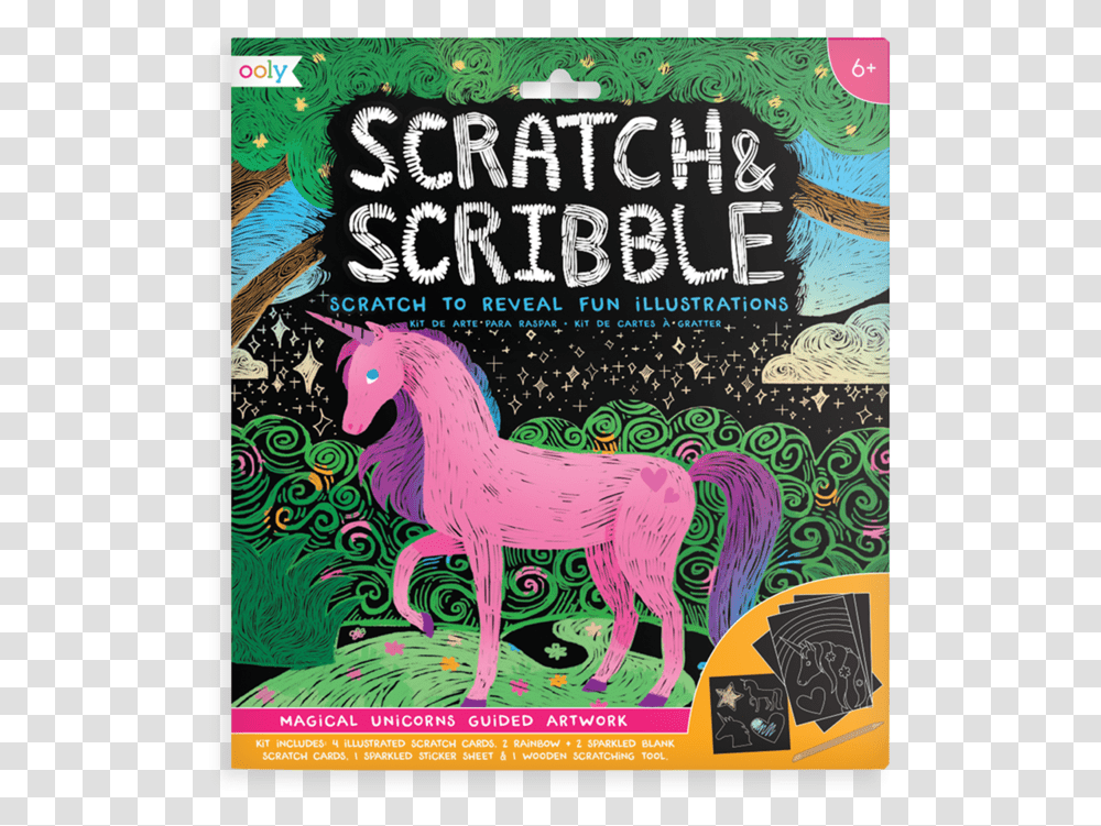 Scratch And Scribble 10 Piece Art Kit Magical Unicorn Ooly Scratch And Scribble, Poster, Advertisement, Flyer, Paper Transparent Png