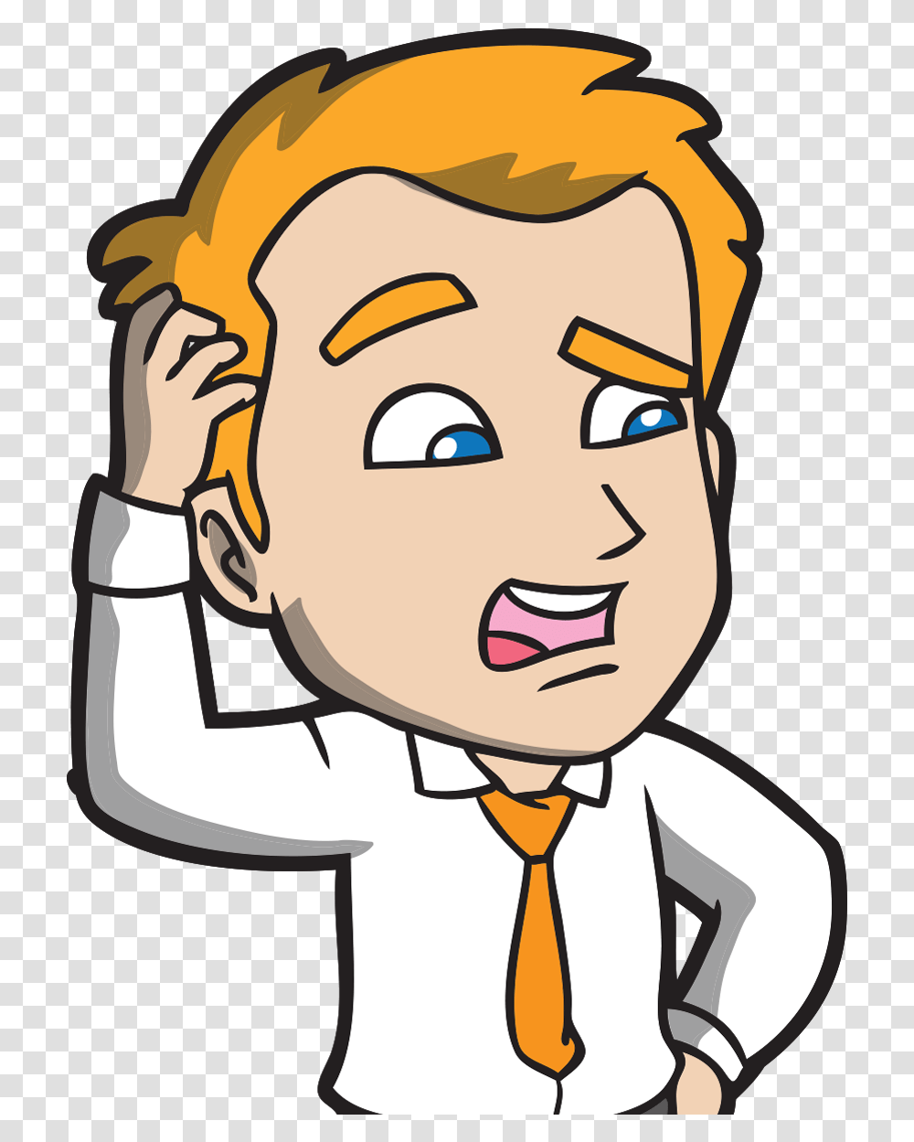 Scratching Head Images Cartoon, Tie, Accessories, Accessory, Label Transparent Png