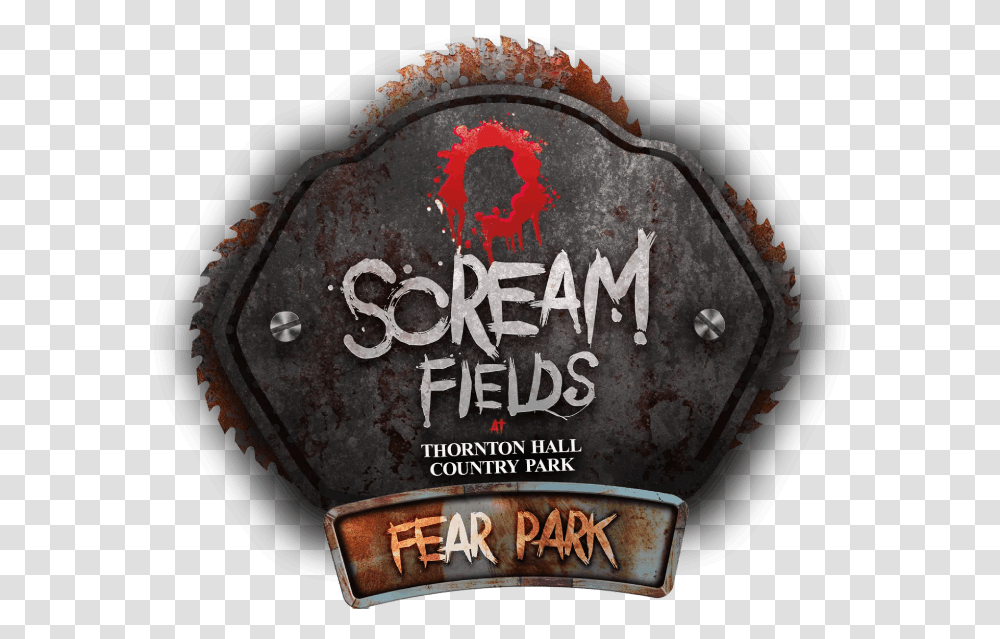 Scream Fields Fear Park Label, Clothing, Birthday Cake, Logo, Symbol Transparent Png