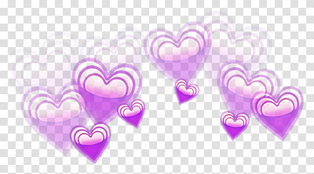 Screaming Emoji Blue Heart Crown, Light, Purple Transparent Png