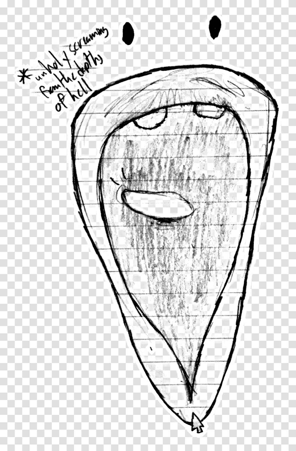 Screaming Mouth Sketch, Plan, Plot, Diagram, Armor Transparent Png