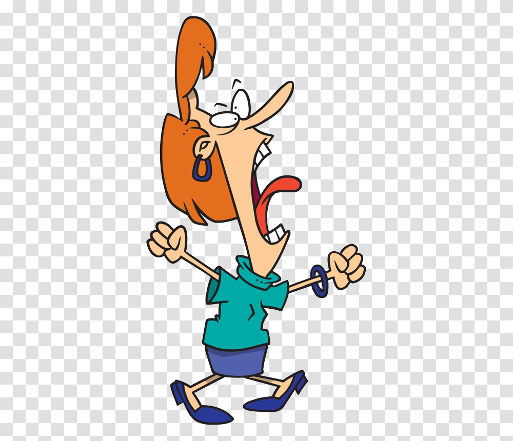 Screaming Royalty Free Cartoon Clip Art Mother Yelling Cartoon, Leisure Activities, Weapon, Weaponry, Slingshot Transparent Png