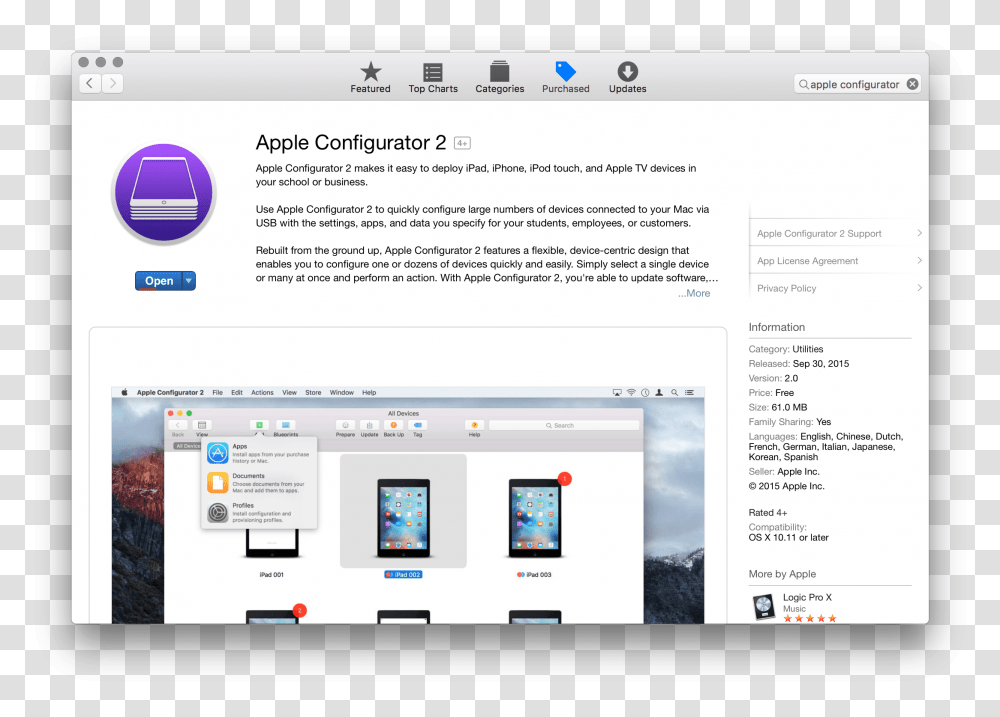 Screen Shot 2015 10 01 At Apple Configurator, File, Webpage, Electronics, Computer Transparent Png