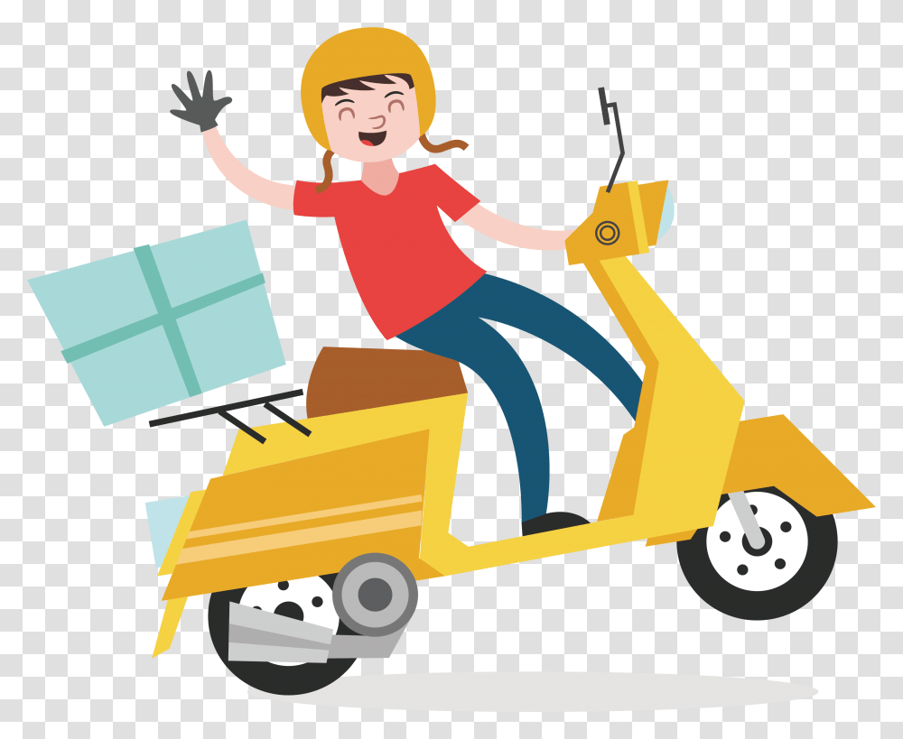 Screens Delivery, Vehicle, Transportation, Scooter, Bulldozer Transparent Png
