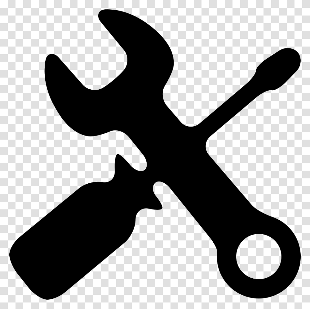 Screwdriver And Wrench Symbol Screwdriver Wrench, Axe, Tool, Weapon, Weaponry Transparent Png