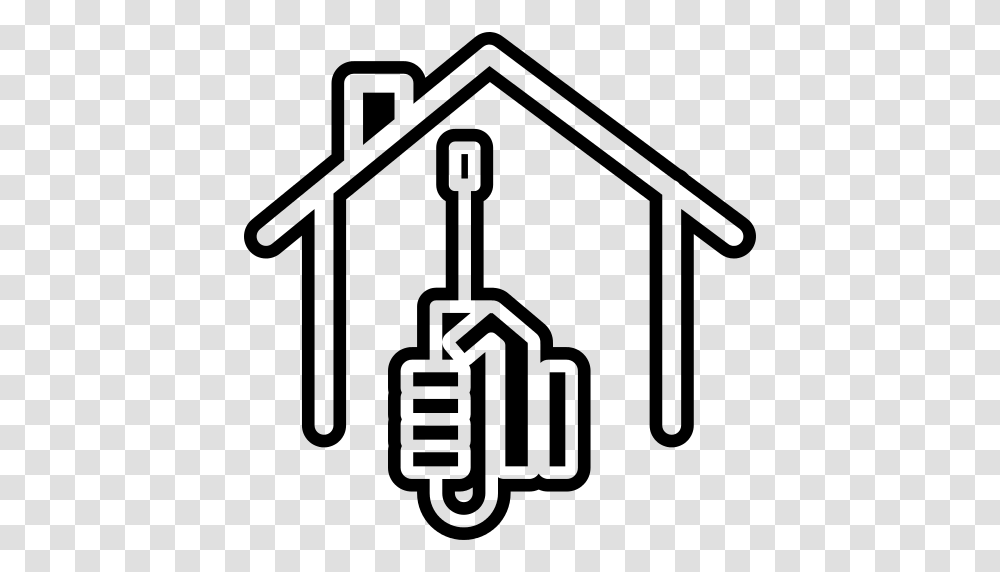 Screwdriver On Hand And House Outline Icon, Gray, World Of Warcraft Transparent Png