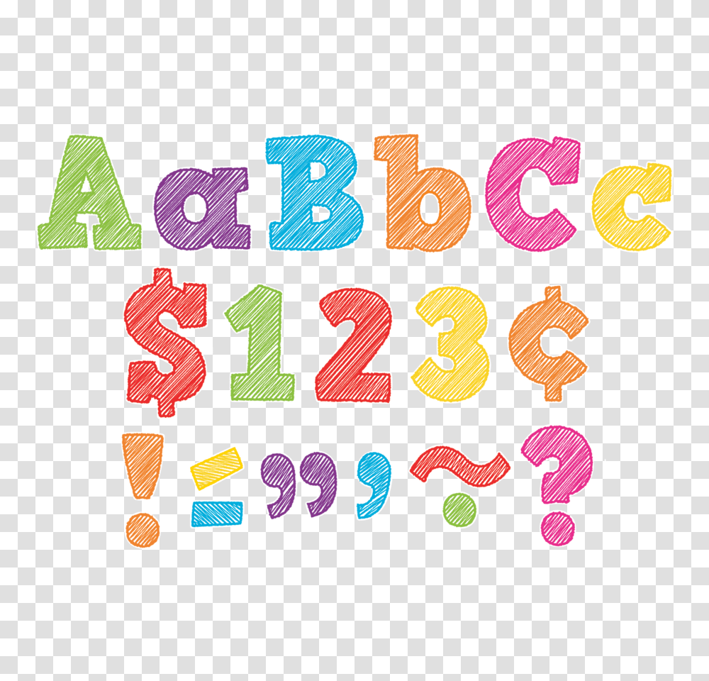 Scribble Bold Block Letters Combo Pack, Number, Alphabet Transparent Png