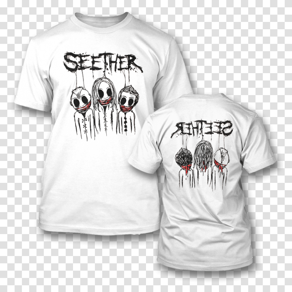 Scribble Heads T Shirt Seether Scribble Heads, Apparel, T-Shirt, Sleeve Transparent Png