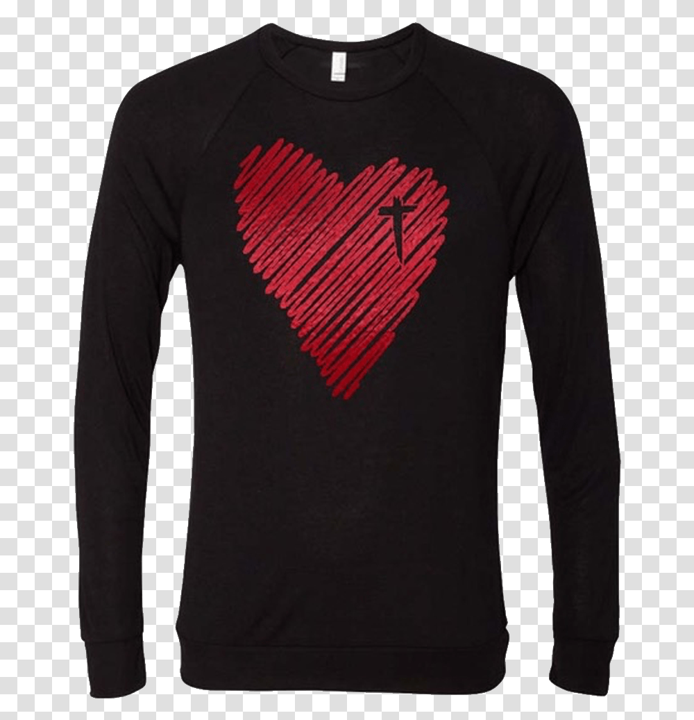 Scribble Heart Long Sleeve Tee Long Sleeved T Shirt, Apparel, T-Shirt Transparent Png