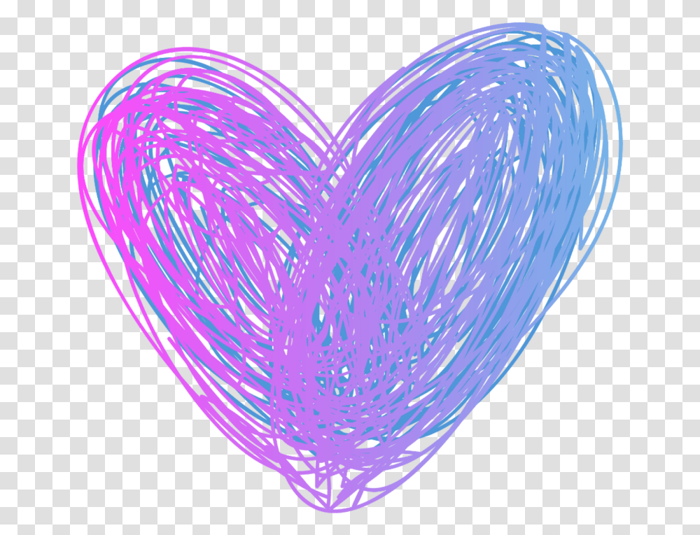 Scribble Heart Sticker By Nwright8513 Blue Doodle Heart, Light, Purple, Neon Transparent Png