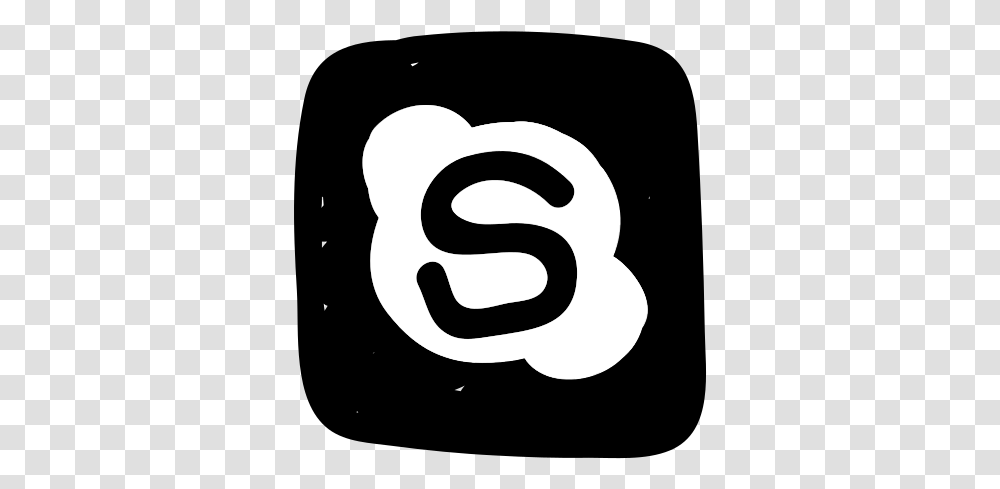 Scribble Social Skype Logo Free Icon Language, Symbol, Trademark, Text, Label Transparent Png