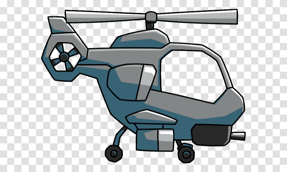 Scribblenauts Unlimited Wiki Attackhelicopter Helicopter With Guns Cartoon, Aircraft, Vehicle, Transportation, Lawn Mower Transparent Png