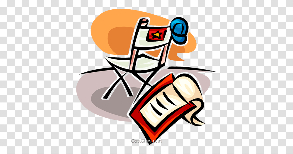 Script And Movie Stars Chair Royalty Free Vector Clip Art, Furniture, Label, Sticker Transparent Png