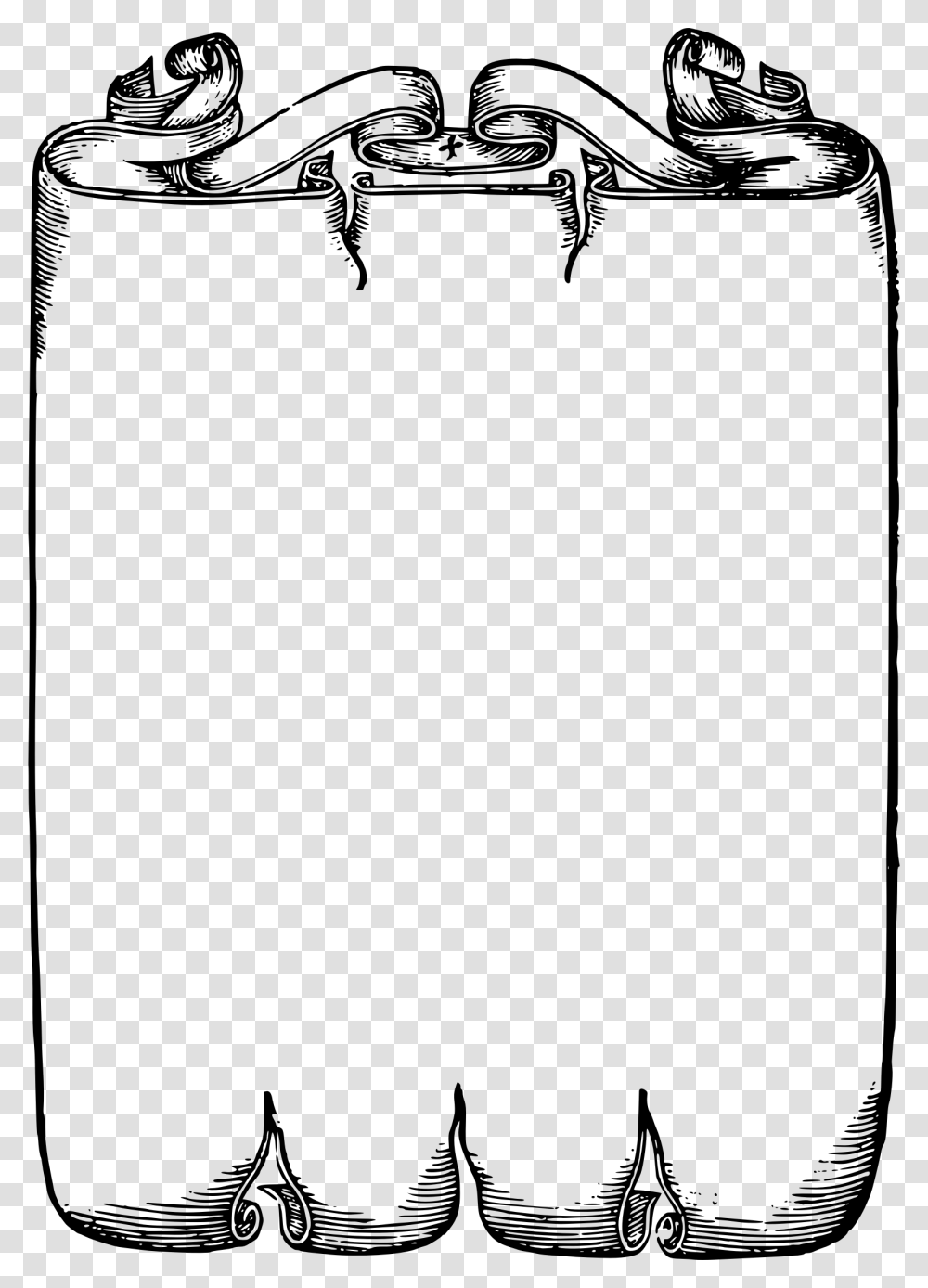 Scroll Border Border Designs In Black And White, Gray, World Of Warcraft Transparent Png