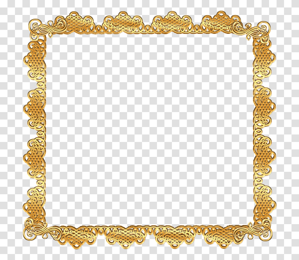 Scroll Clipart Golden Picture Frame, Mirror, Rug Transparent Png