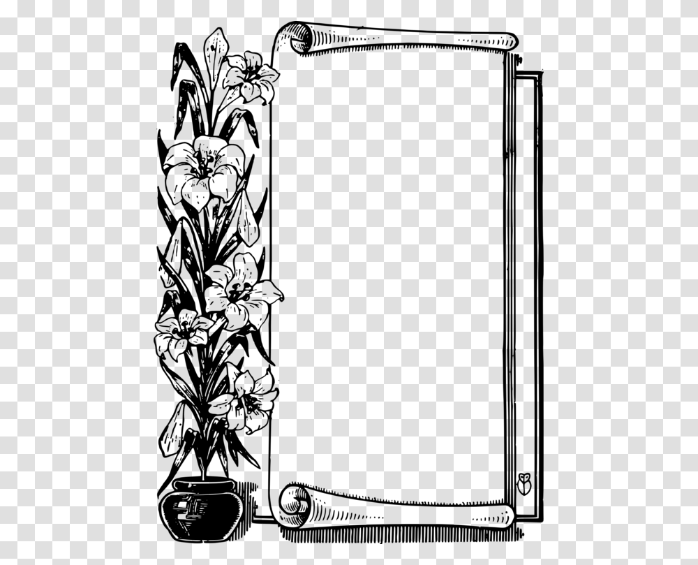 Scroll Design Frame Border Design Black And White, Gray, World Of Warcraft Transparent Png