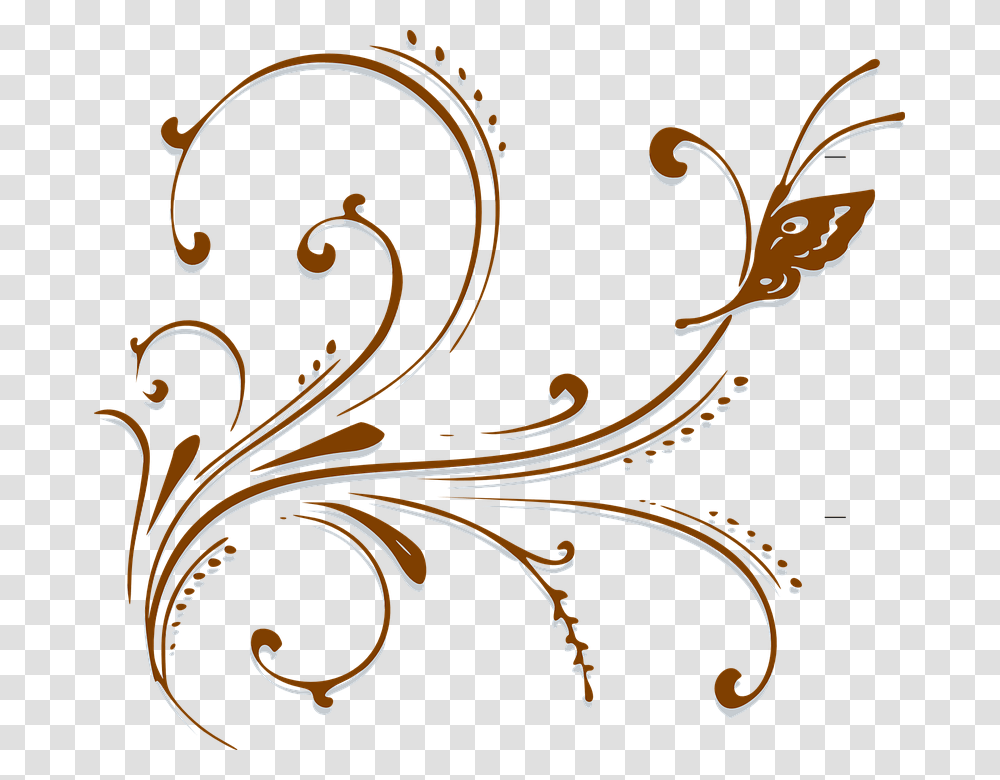 Scroll Design Retro Vintage Floral Decoration Vector Clip Art, Floral Design, Pattern Transparent Png