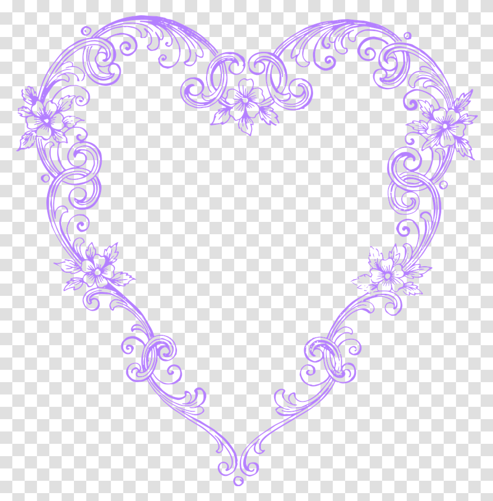 Scroll Work Fancy Vintage Heart Border 911652 Heart And Flowers Clipart, Pattern, Graphics Transparent Png