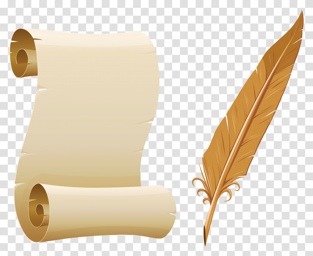 Scrolled Paper And Quill Old Paper Transparent Png