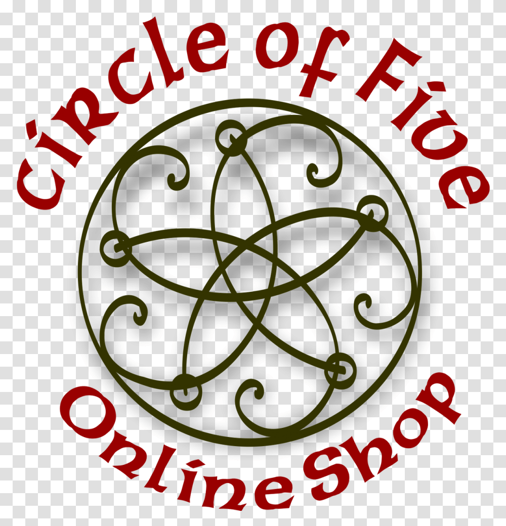 Scrollwork Circle Of Five Circle, Text, Logo, Symbol, Trademark Transparent Png
