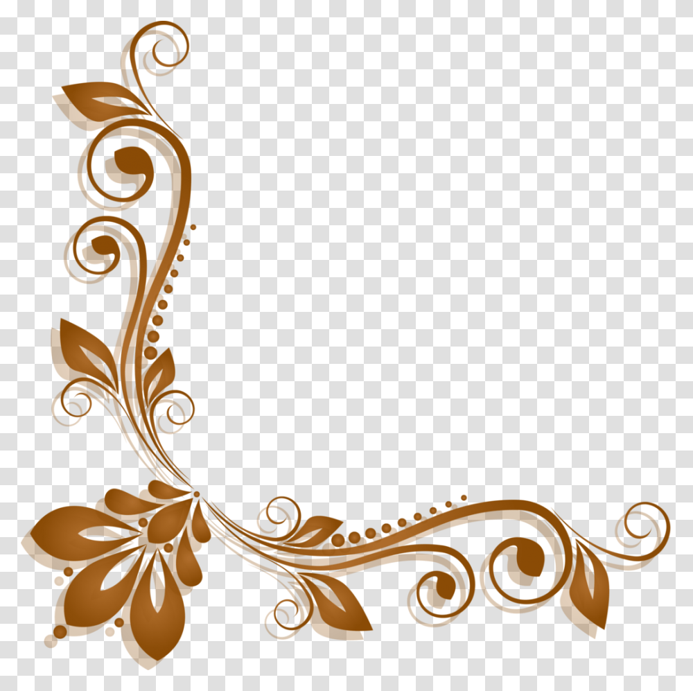 Scrollwork Money Corner Clipart Wedding Border Background, Floral Design, Pattern, Animal Transparent Png