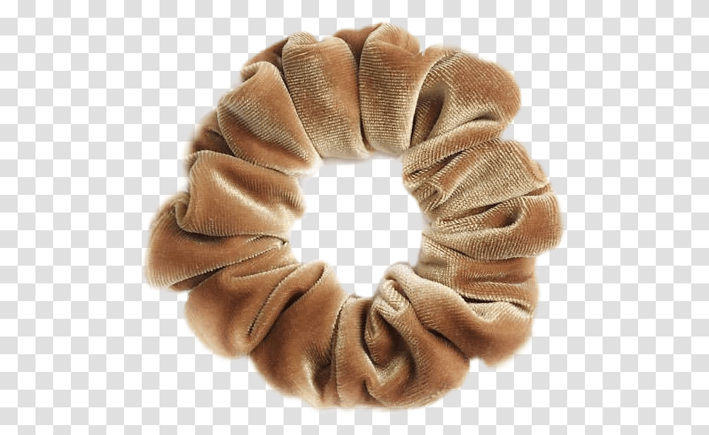 Scrunchie Gold Hair Clothing Clothes Niche Scrunchie, Bread, Food, Bagel, Person Transparent Png