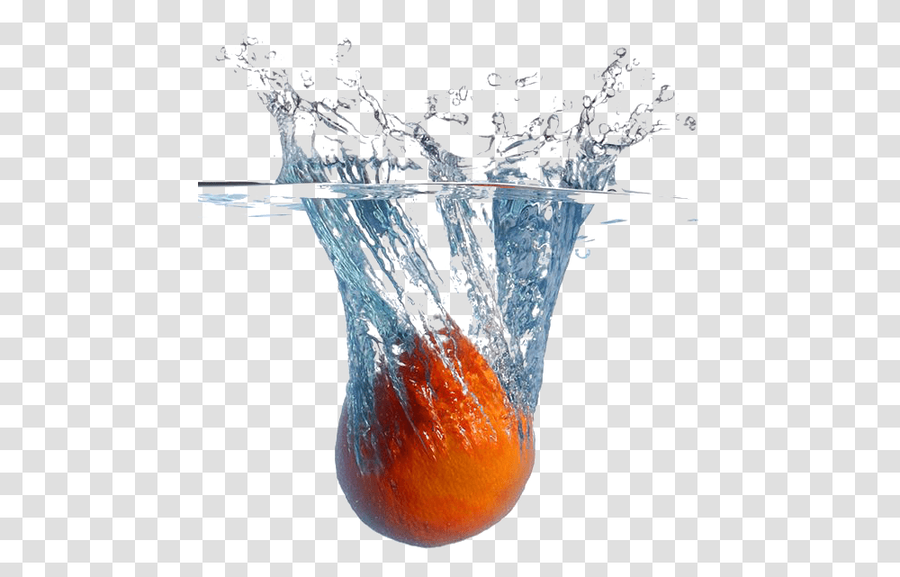 Scsplash Orange Water Splash Blue Ftestickers Fruit In Water Drop, Plant, Citrus Fruit, Food, Produce Transparent Png