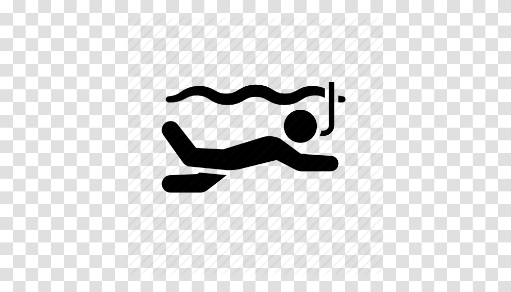 Scuba Stick Figure Swimmer Underwater Icon, Silhouette, Drawing Transparent Png