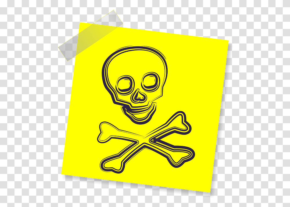 Scull Sign Icon Reminder Yellow Sticker Post Deal Time, Logo, Trademark, Emblem Transparent Png
