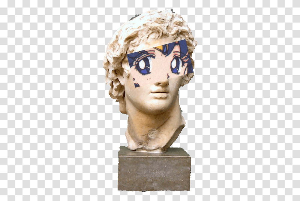Sculpture Vaporwave Aesthetic Tumblr Ancient Greek Man Art, Head, Face, Person, Human Transparent Png