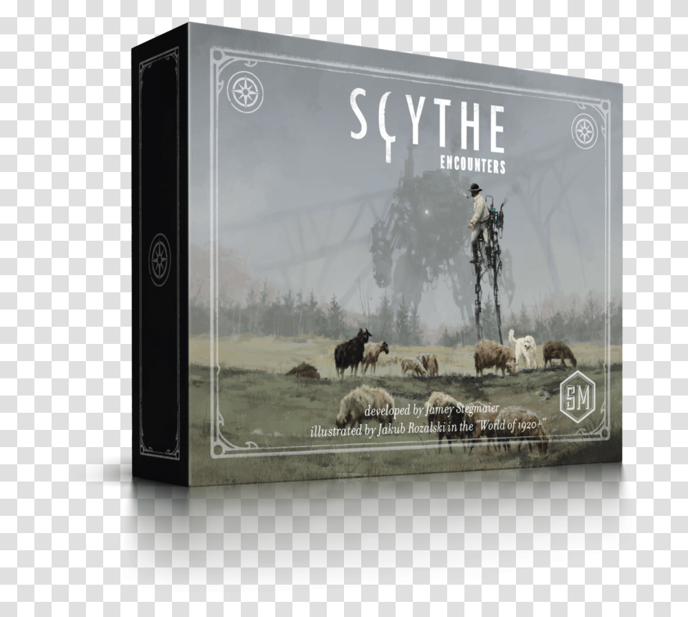 Scythe Encounters Scythe Encounters, Sheep, Person, Cow, Advertisement Transparent Png