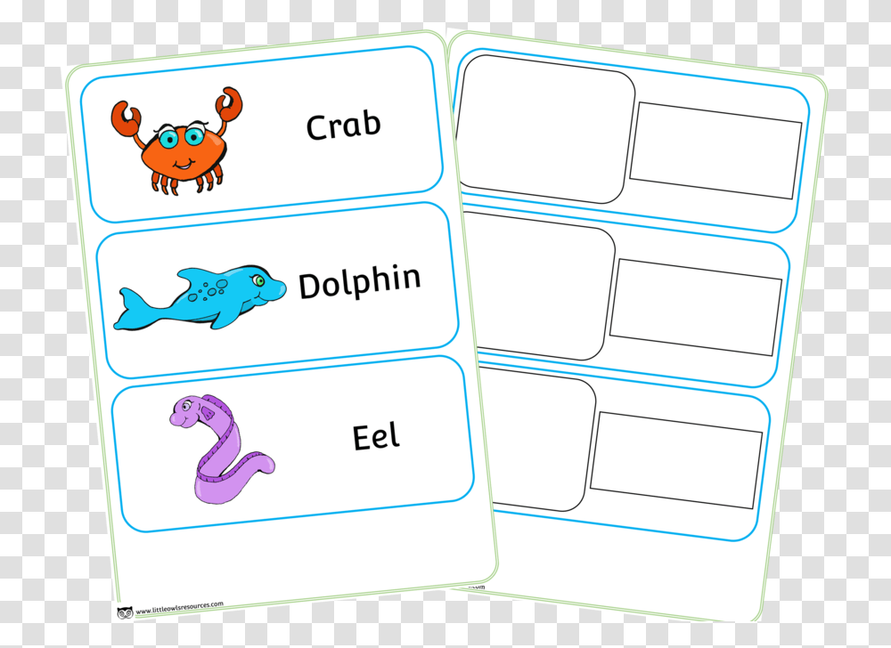 Sea Animals Printable Early Years Sea Animals Words, Text, Number, Symbol, Bird Transparent Png