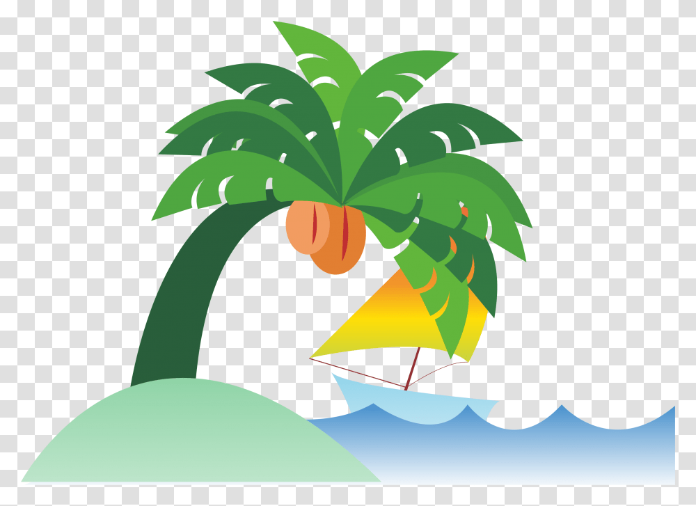 Sea Coconut Free Beach Cartoon, Plant, Tree, Palm Tree, Arecaceae Transparent Png