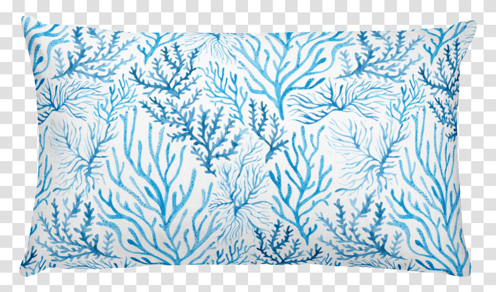 Sea Coral Reversible Pillow Motif, Rug, Cushion, Pattern, Plant Transparent Png