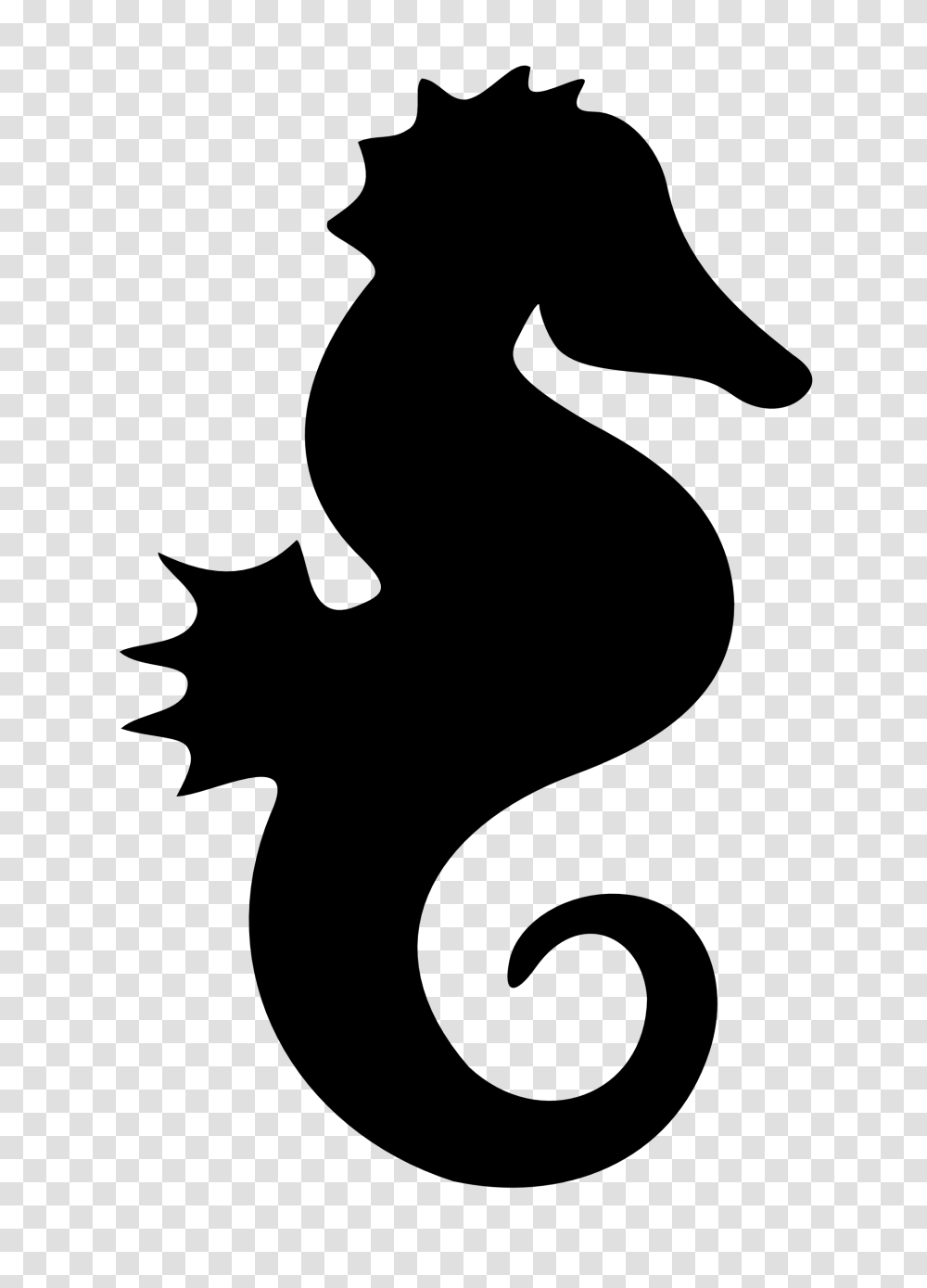 Sea Horse Clipart Black And White, Stencil, Mammal, Animal, Silhouette Transparent Png