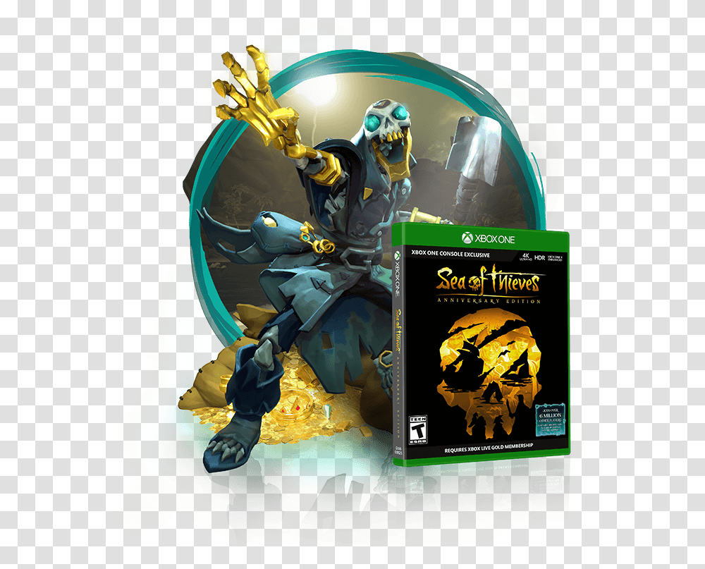 Sea Of Thieves Anniversary Edition Box Art, Helmet, Apparel, Person Transparent Png
