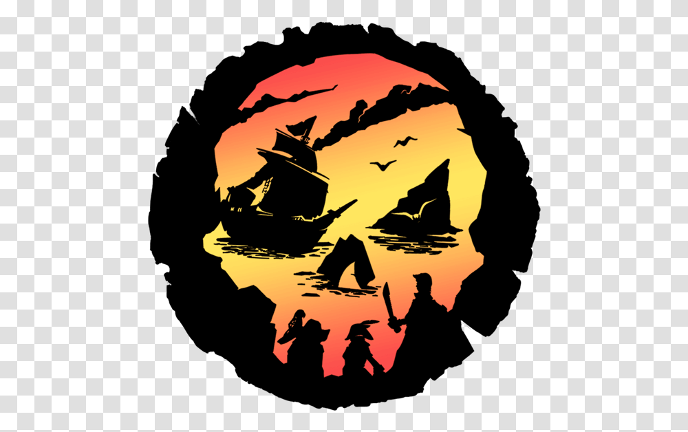 Sea Of Thieves Sea Of Thieves Affiliate Alliance Sea Of Thieves Skull Logo, Silhouette, Poster, Advertisement, Person Transparent Png