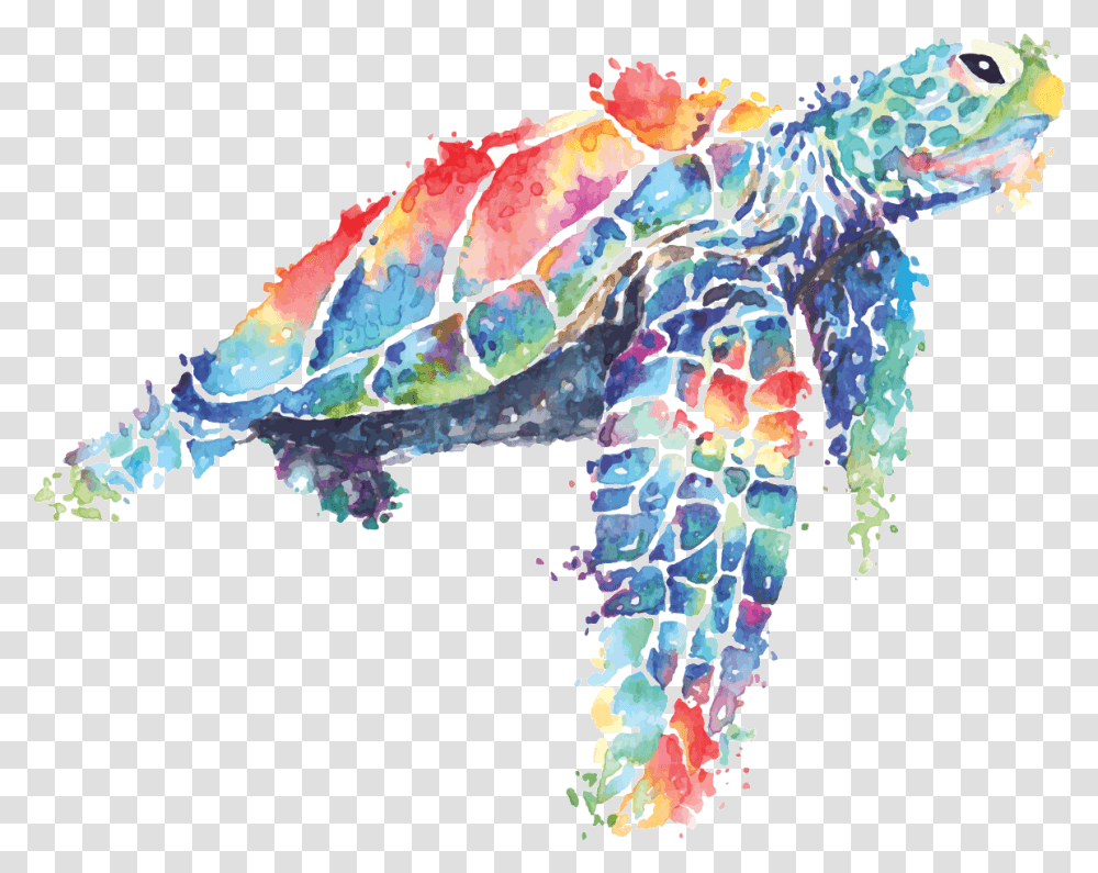 Sea Turtle Painted In Watercolor Watercolor Sea Turtle, Animal, Sea Life, Invertebrate, Art Transparent Png