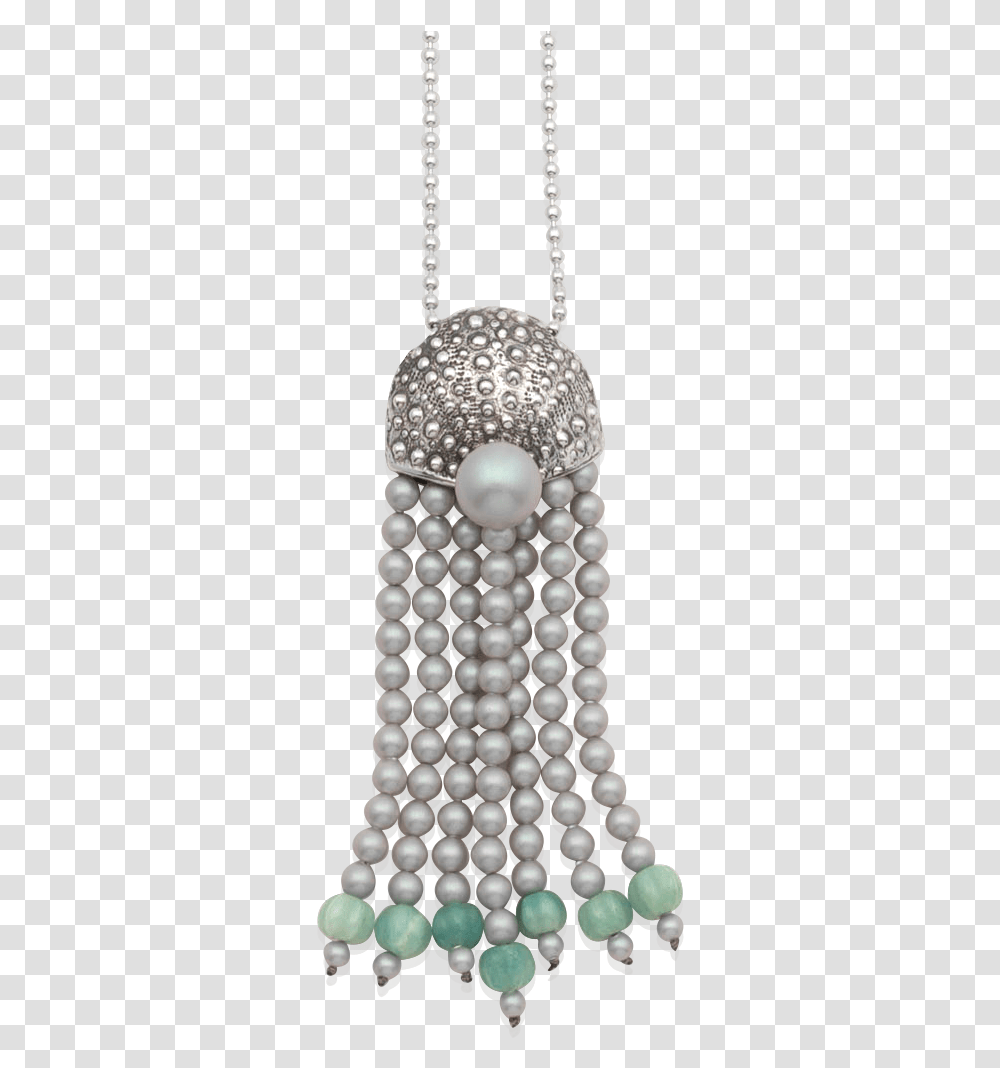 Sea Urchin Tassel Pendant Chain, Pearl, Jewelry, Accessories, Accessory Transparent Png