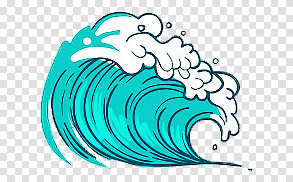 Sea Wave Blue Freetoedit Picsart Cute Kawaii Sea Wave Clipart, Outdoors, Water, Nature, Ocean Transparent Png