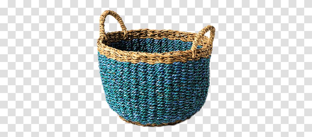 Seagrass Jute Basket Blue Small Laundry Basket, Necklace, Jewelry, Accessories, Accessory Transparent Png