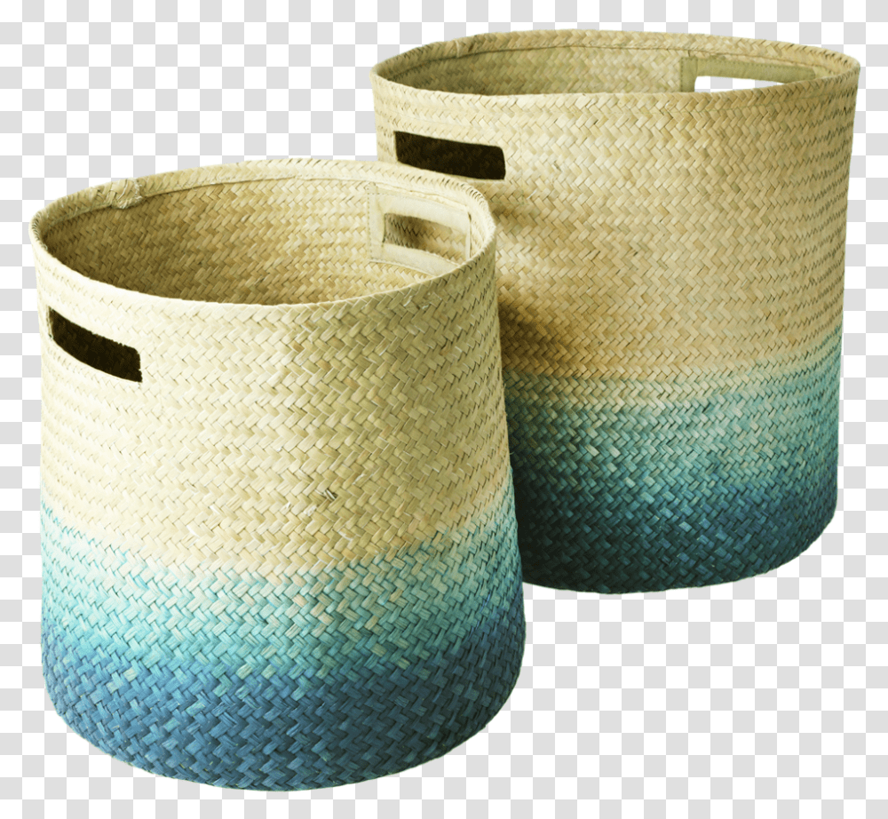 Seagrass Round Woven Storage Baskets In Gradient Blue Aufbewahrungskorb Rice, Rug, Towel, Shopping Basket Transparent Png